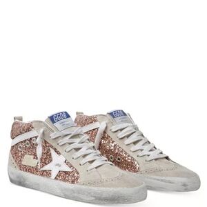 Golden Goose Midstar Women's Sneakers - Rose Gold Glitter and White